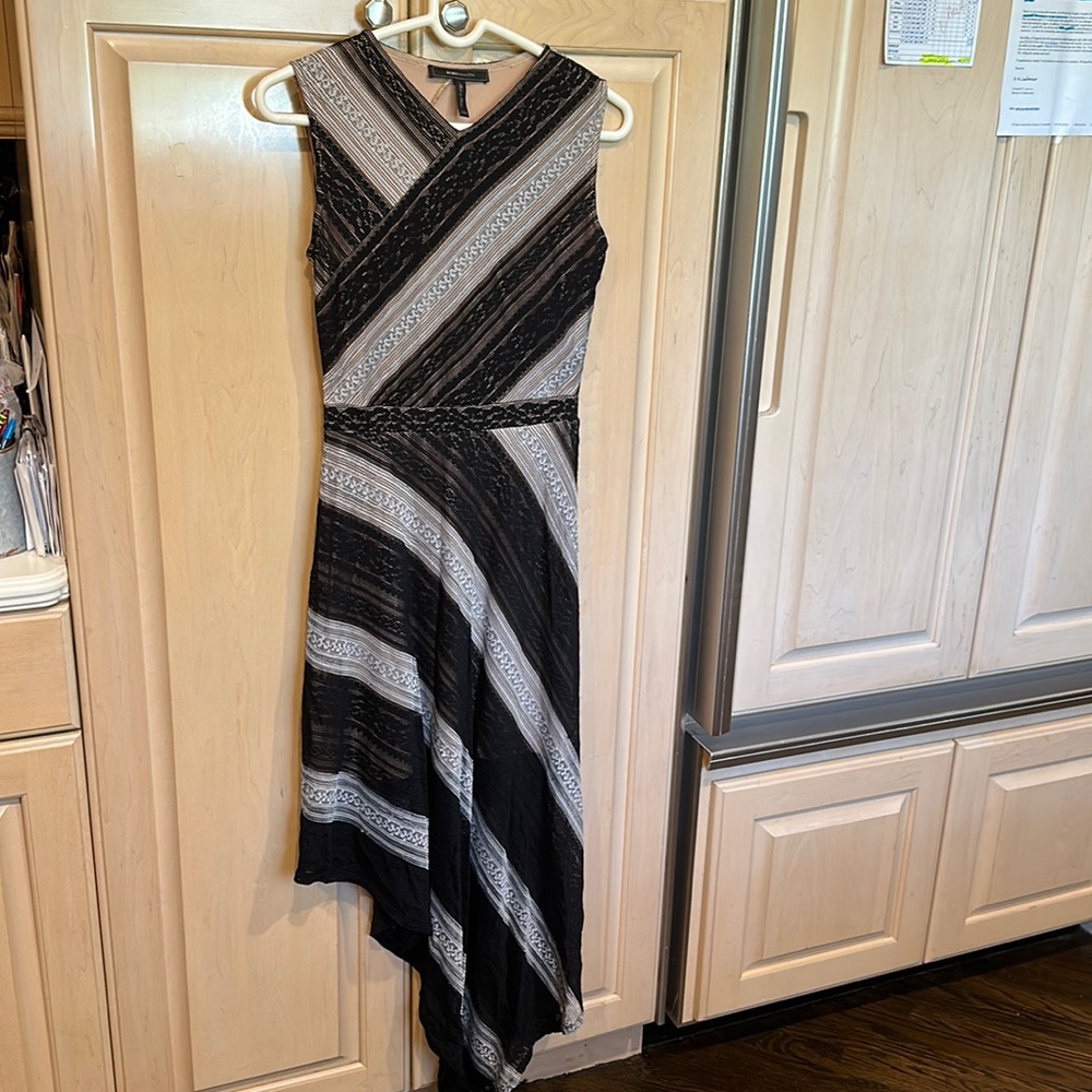 BCBG MaxAzria black/white lace dress size xxs